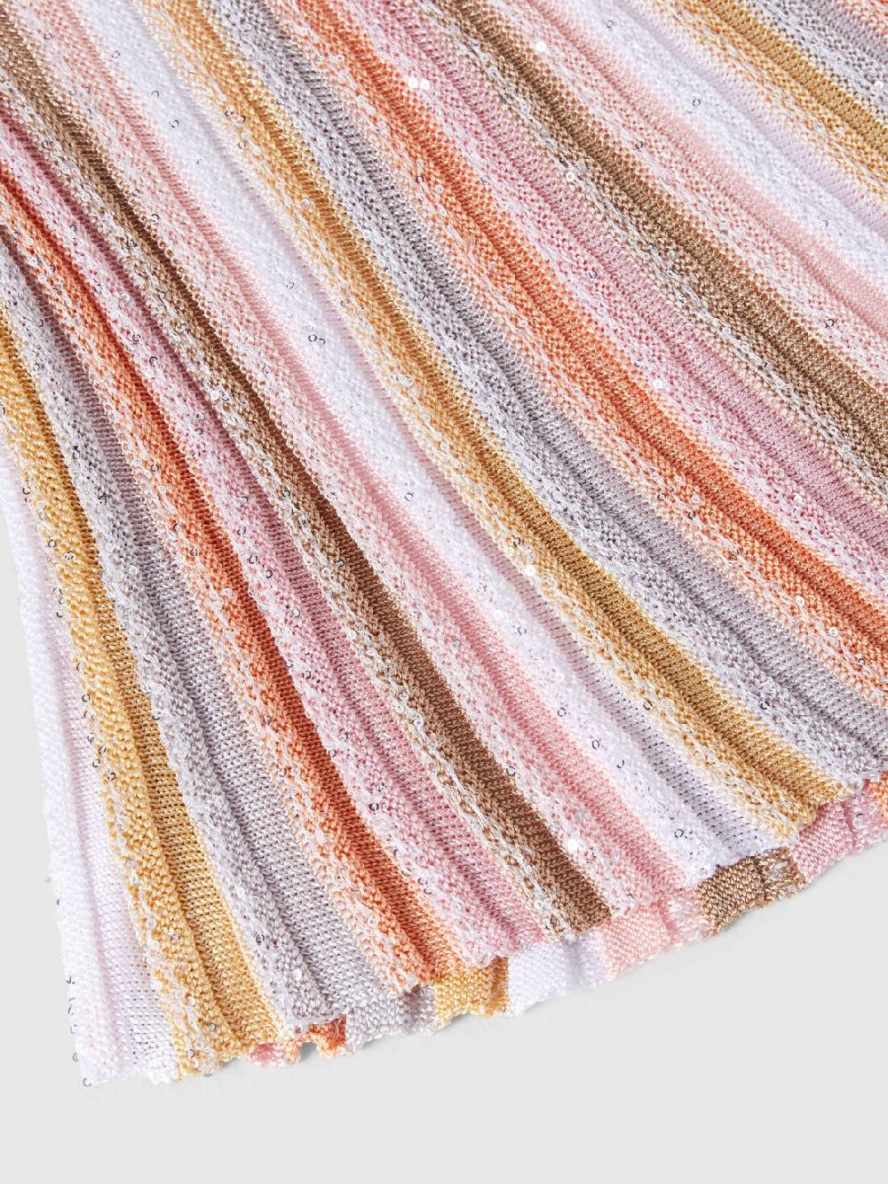 M Missoni Top senza maniche in maglia di viscosa plissée con paillettes Sconto