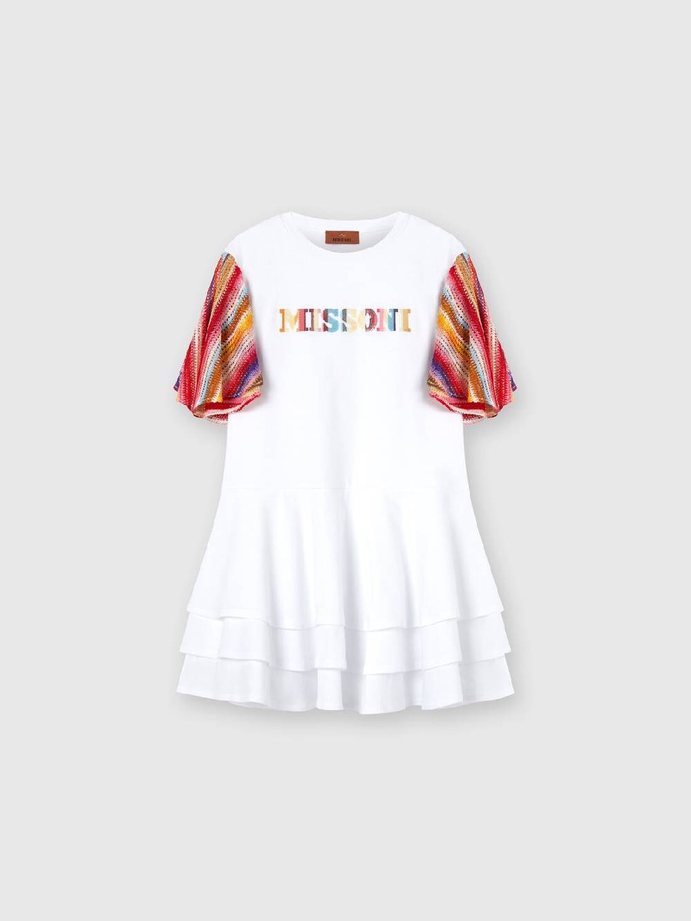 M Missoni Abito a maniche corte in jersey di cotone con scritta logo