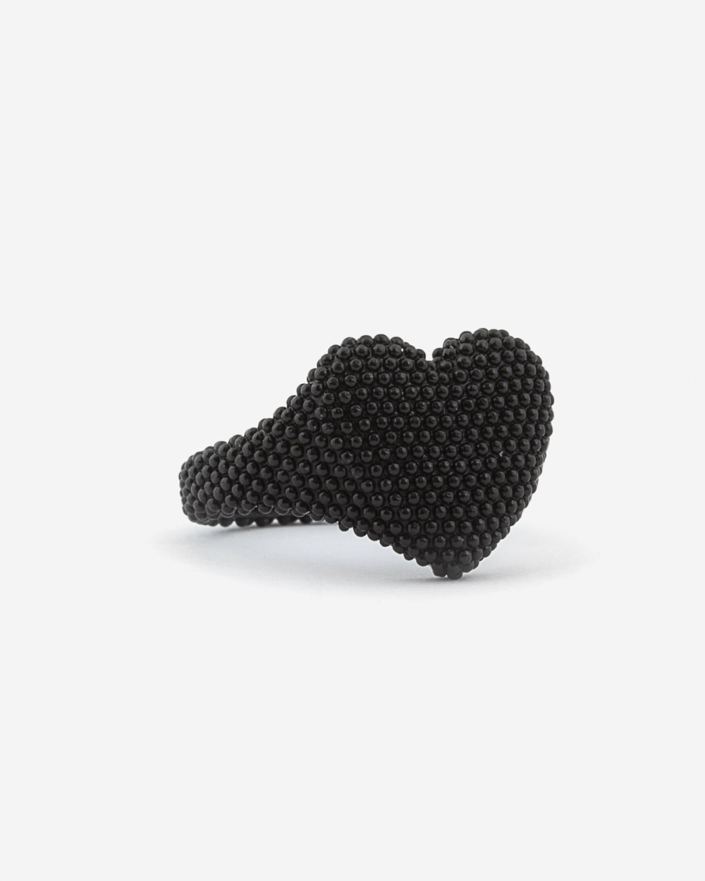 ﻿Nove25 ANELLO CHEVALIER CUORE PUNTINATO TOTAL BLACK 2025