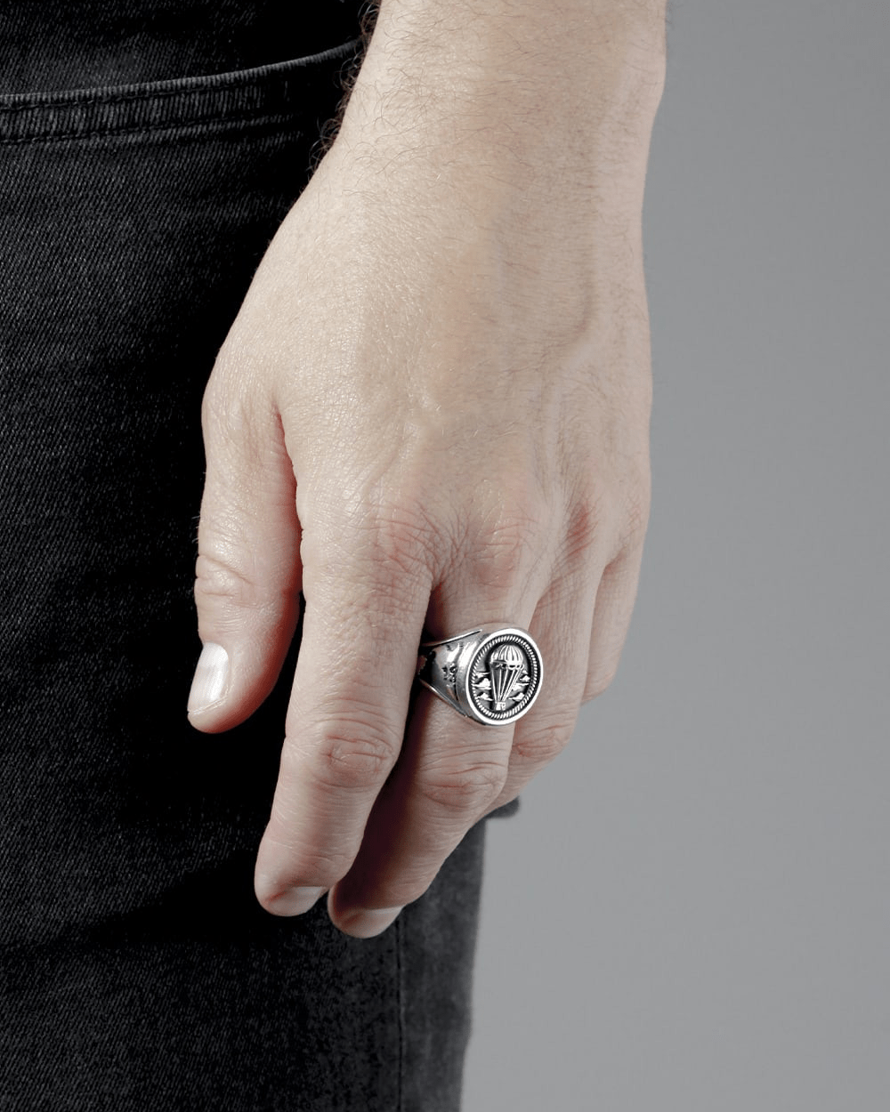 Nove25 ANELLO CHEVALIER MONGOLFIERA IN ARGENTO Qualità