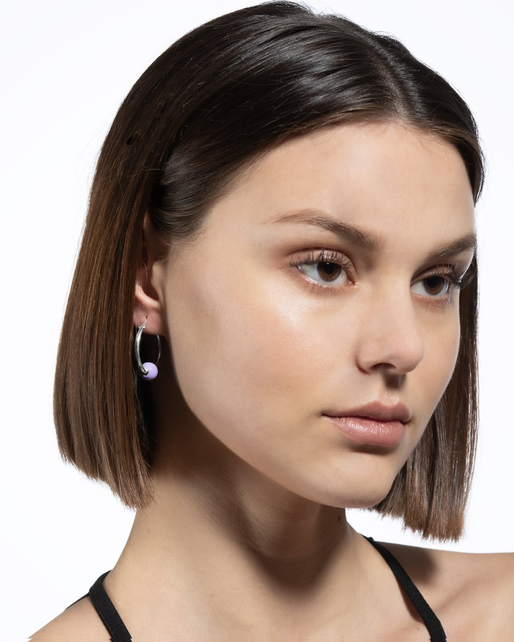 Nove25 ORECCHINO SINGOLO PIERCING SFERA SMALTO LILLA Saldi Di Fabbrica
