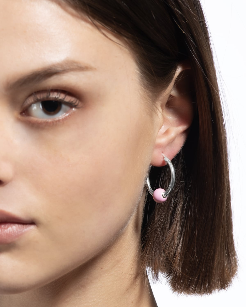 Nove25 ORECCHINO SINGOLO PIERCING SFERA SMALTO ROSA I Più Venduti
