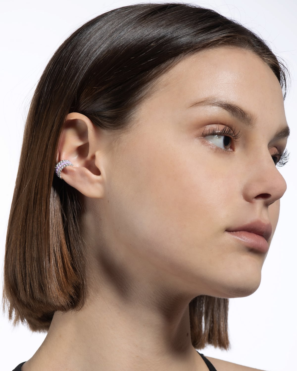 Nove25 EAR CUFF ORECCHINO SENZA BUCO PALLINE TRE GIRI SMALTO LILLA Negozio