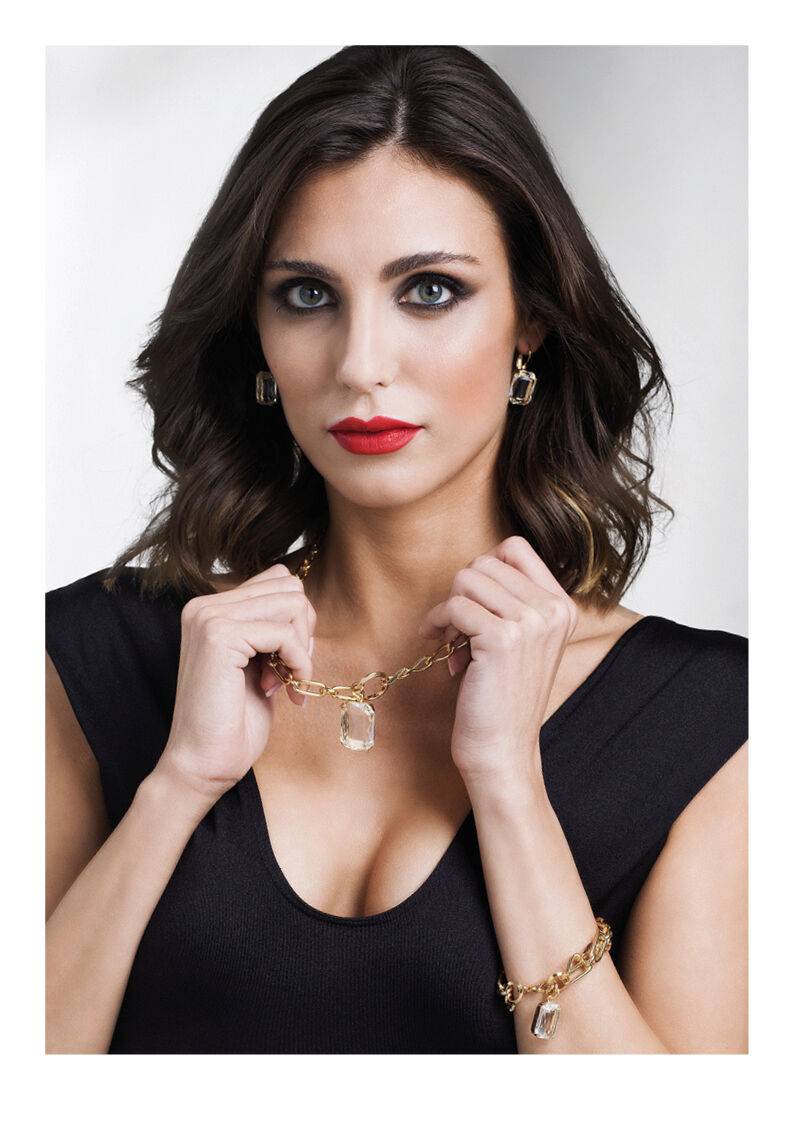 Ottaviani Orecchini dorati con cristalli Promozione