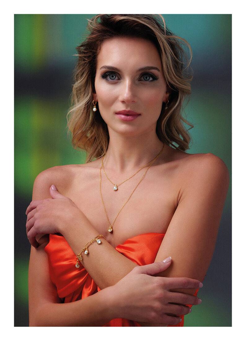 Ottaviani Orecchini dorati con cubic zirconia e m.perla Qualità Garantita