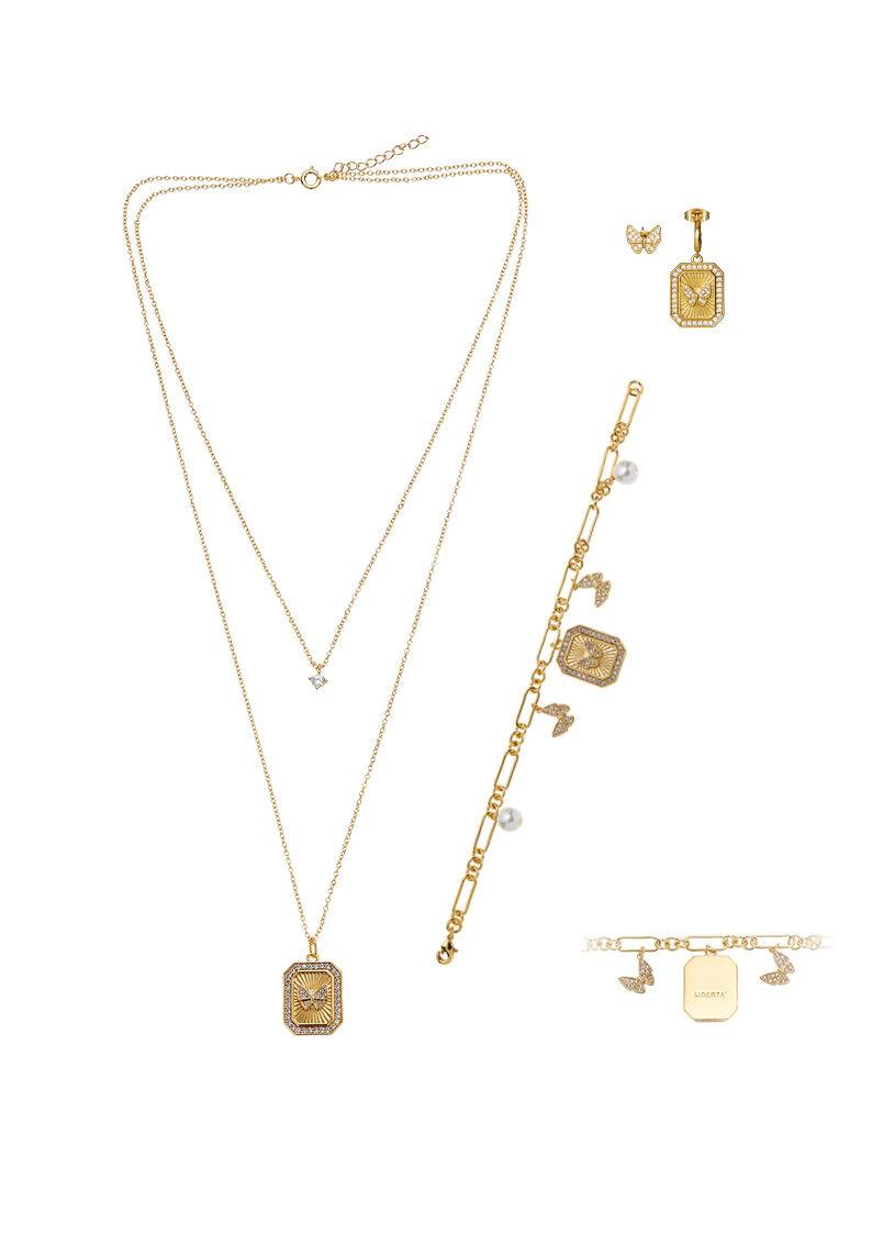 Ottaviani Collana doppio filo dorata con cubic zirconia Prezzo Ridotto