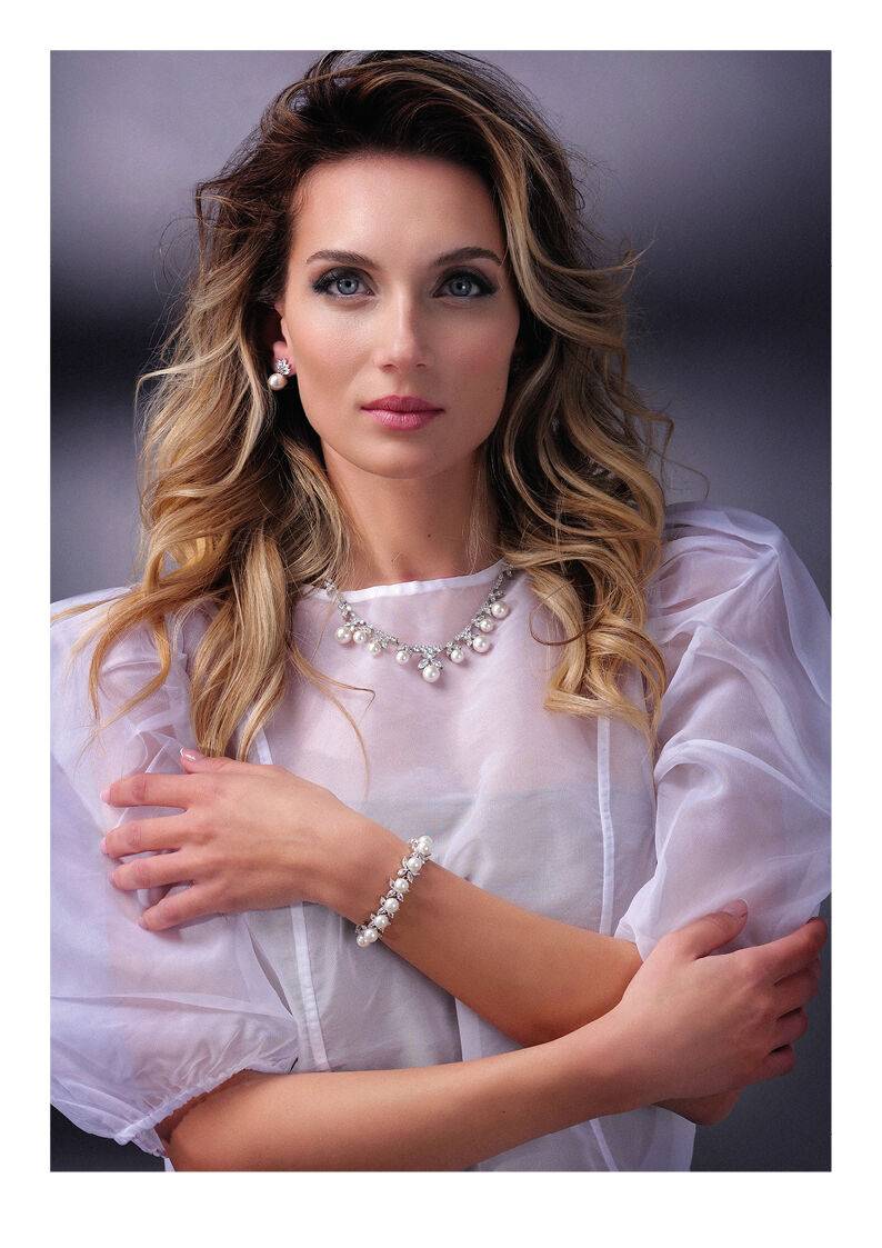 Ottaviani Collana rodiata con cubic zirconia e perle Negozio