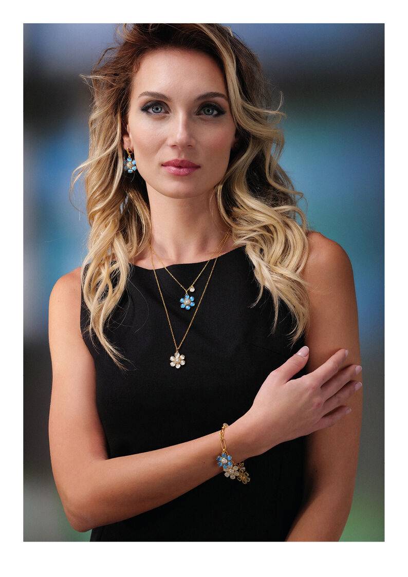 Ottaviani Bracciale dorato con cubic zirconia e resina Nuova