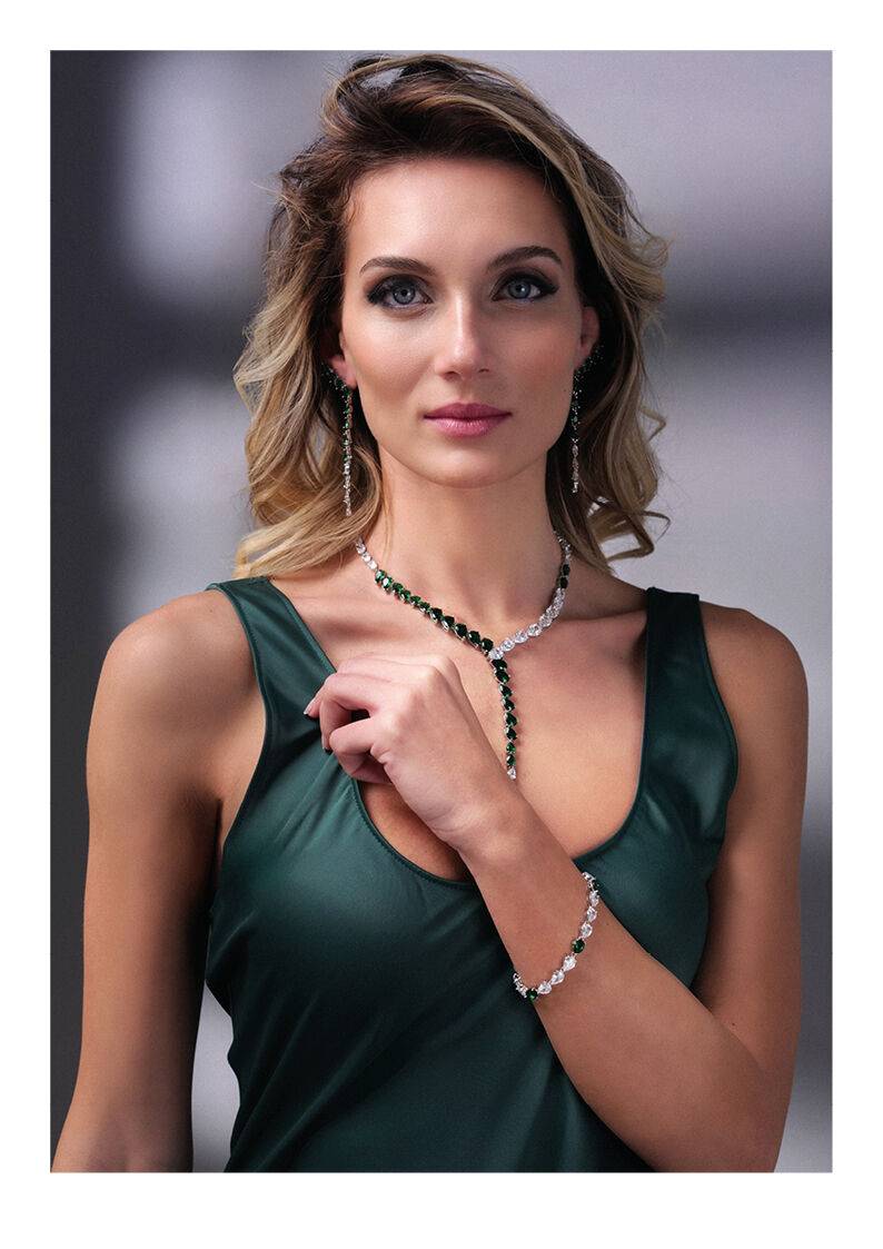 Ottaviani Collana rodiata con cubic zirconia Spedizione Gratuita
