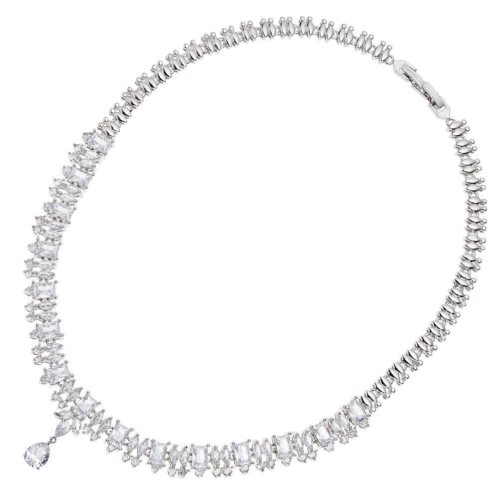 Ottaviani Collana rodiata con cubic zirconia Prezzo Ridotto