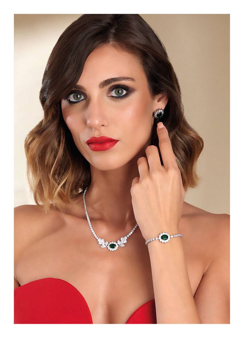 Ottaviani Collana rodiata con cubic zirconia Qualità Garantita