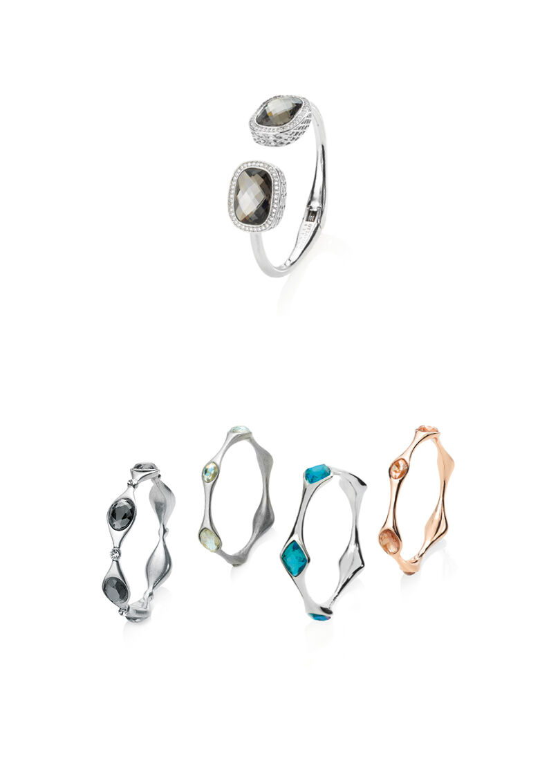 Ottaviani Bangle in metallo rodiato con cristalli Online