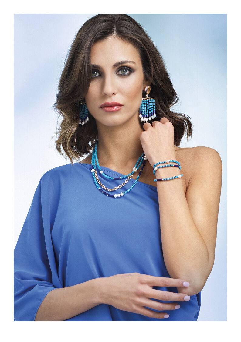 Ottaviani Bracciale dorato con perline e perle In Linea