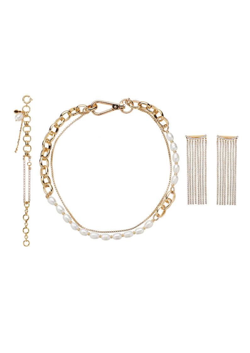 Ottaviani Bracciale dorato con perle Nuovo