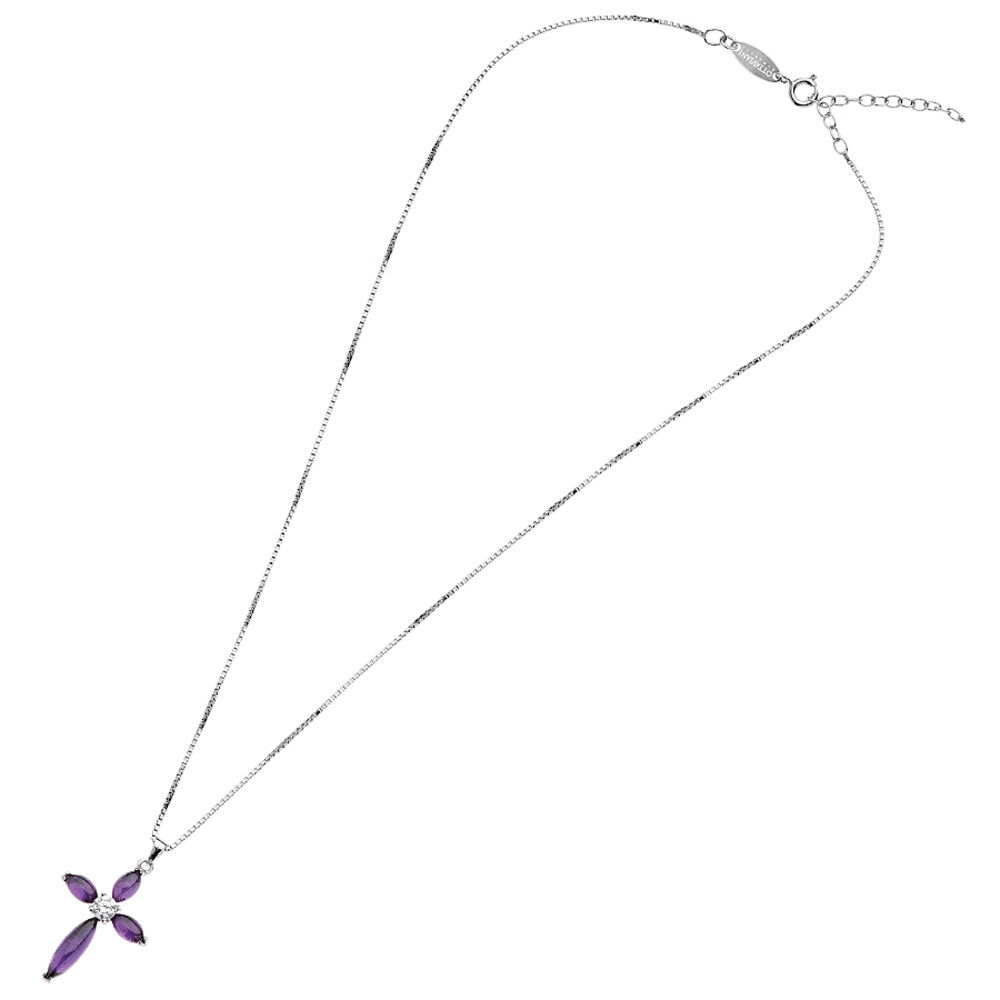 Ottaviani Collana arg. "croce viola" Offerta San Valentino