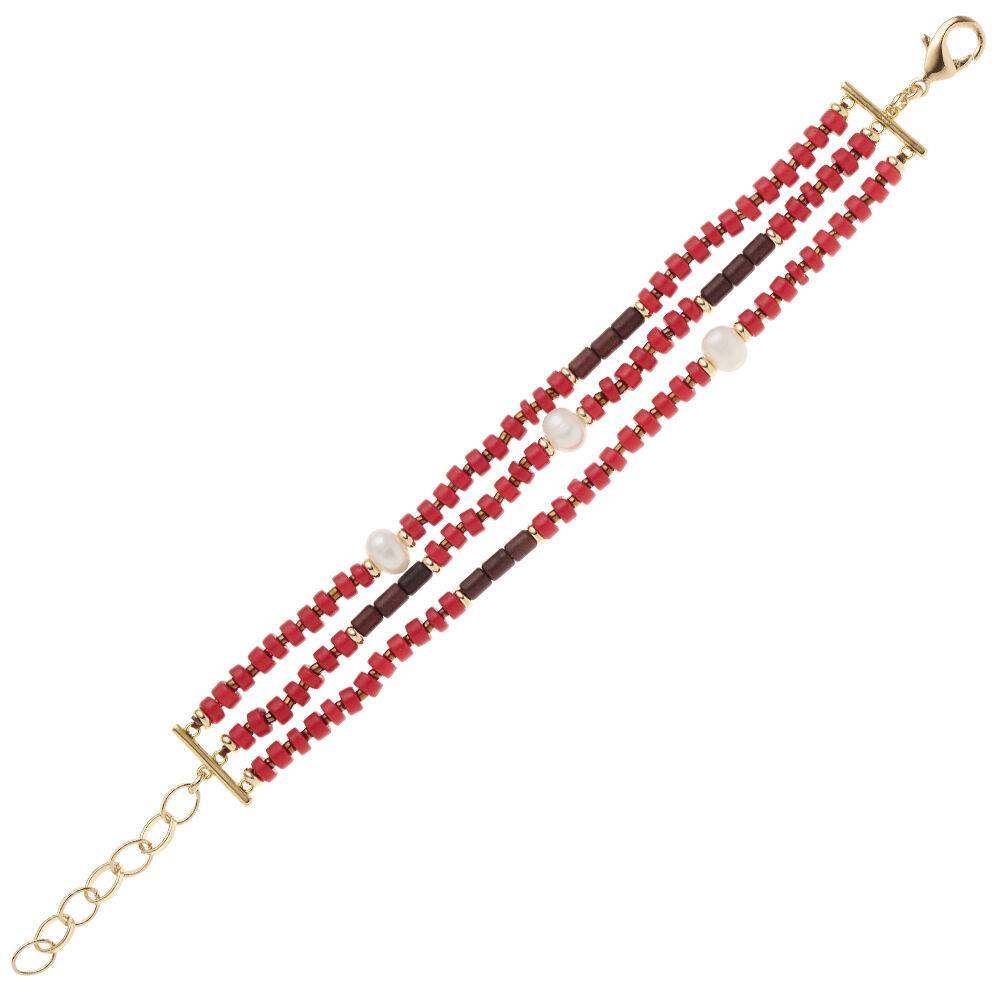 Ottaviani Bracciale dorato con perline e perle