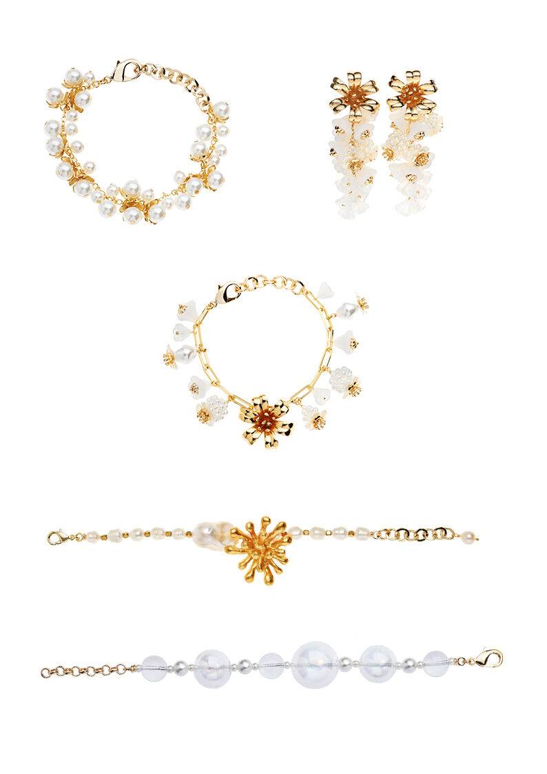 Ottaviani Bracciale dorato con perle perline e fiori vet Enormi sconti