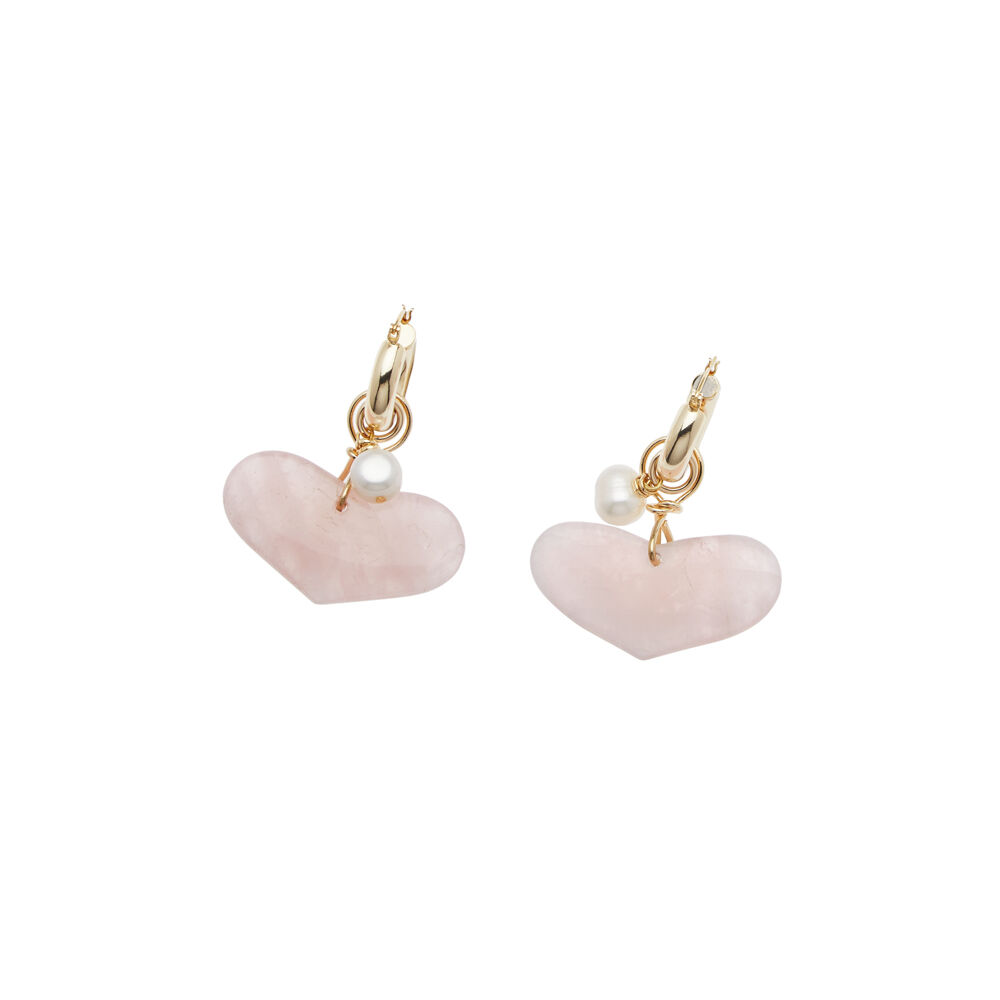 Ottaviani Orecchini con quarzi rosa e perline