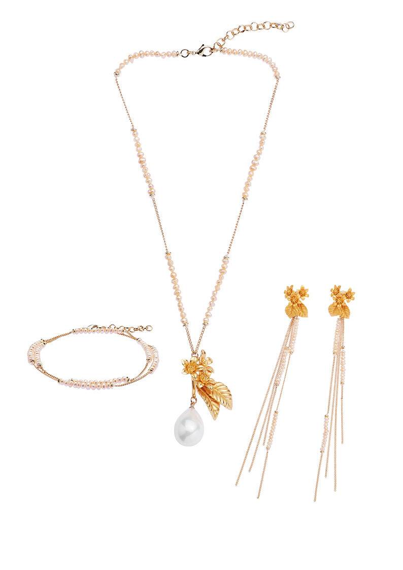 Ottaviani Collana dorata con perle di fiume e perla bijo Black Friday Prezzi