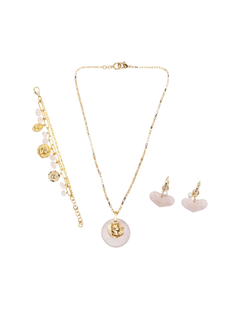 Ottaviani Collana con quarzo rosa In vendita