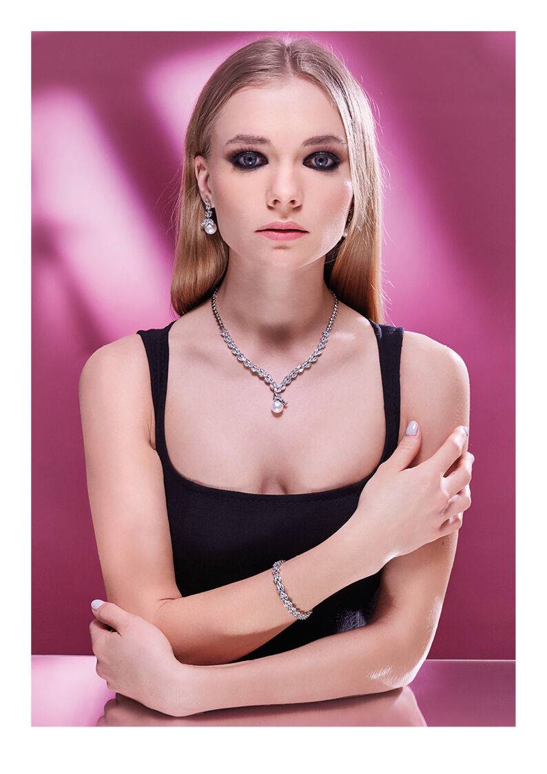 Ottaviani Collana con cubic zirconia e perla Pezzi Unici