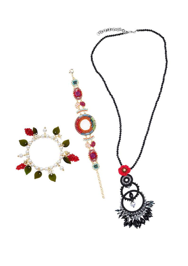 Ottaviani Bracciale elastico con perle di vetro e perlin Shopping Online