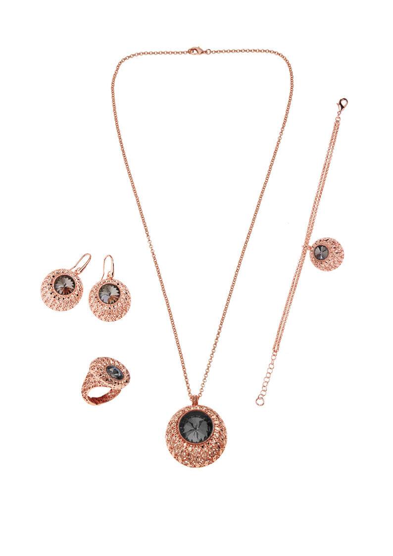 Ottaviani Collana bronzo oro rosa c/glitter arg.e strass Saldi Di Fabbrica