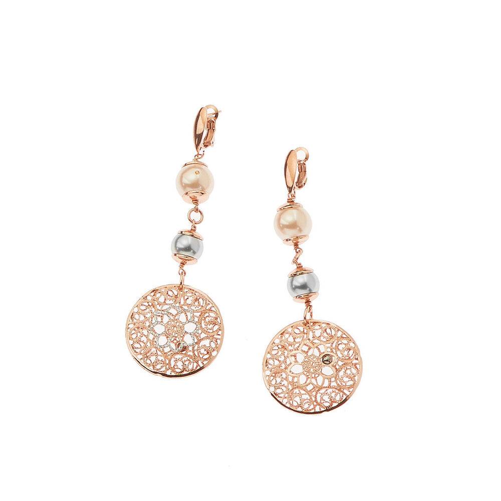 Ottaviani Orecchini in bronzo con perle bijoux