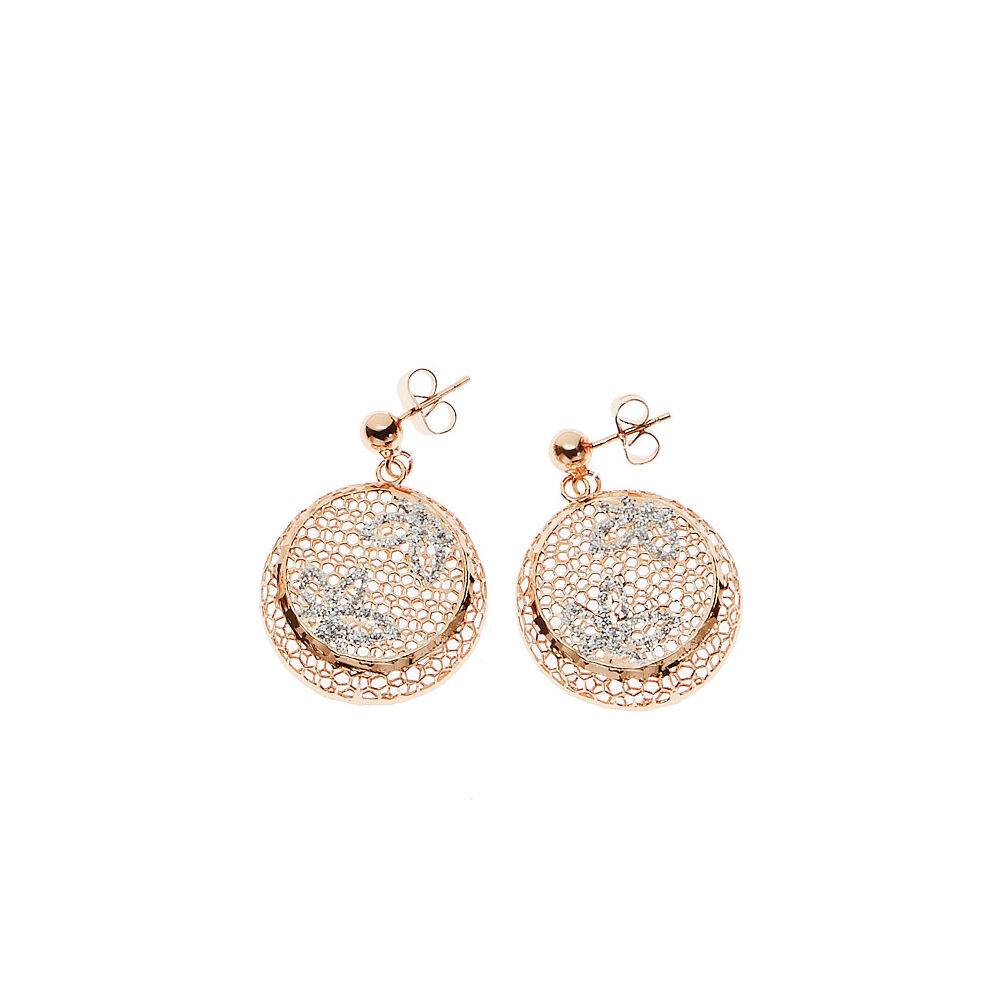 Ottaviani Orecchini in bronzo con glitter argento Sconti VIP