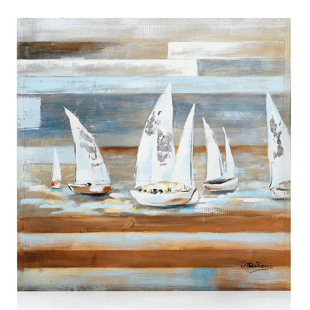 Ottaviani Quadro "navigare"in legno c/foglia oro-80x80cm Affare Del Giorno
