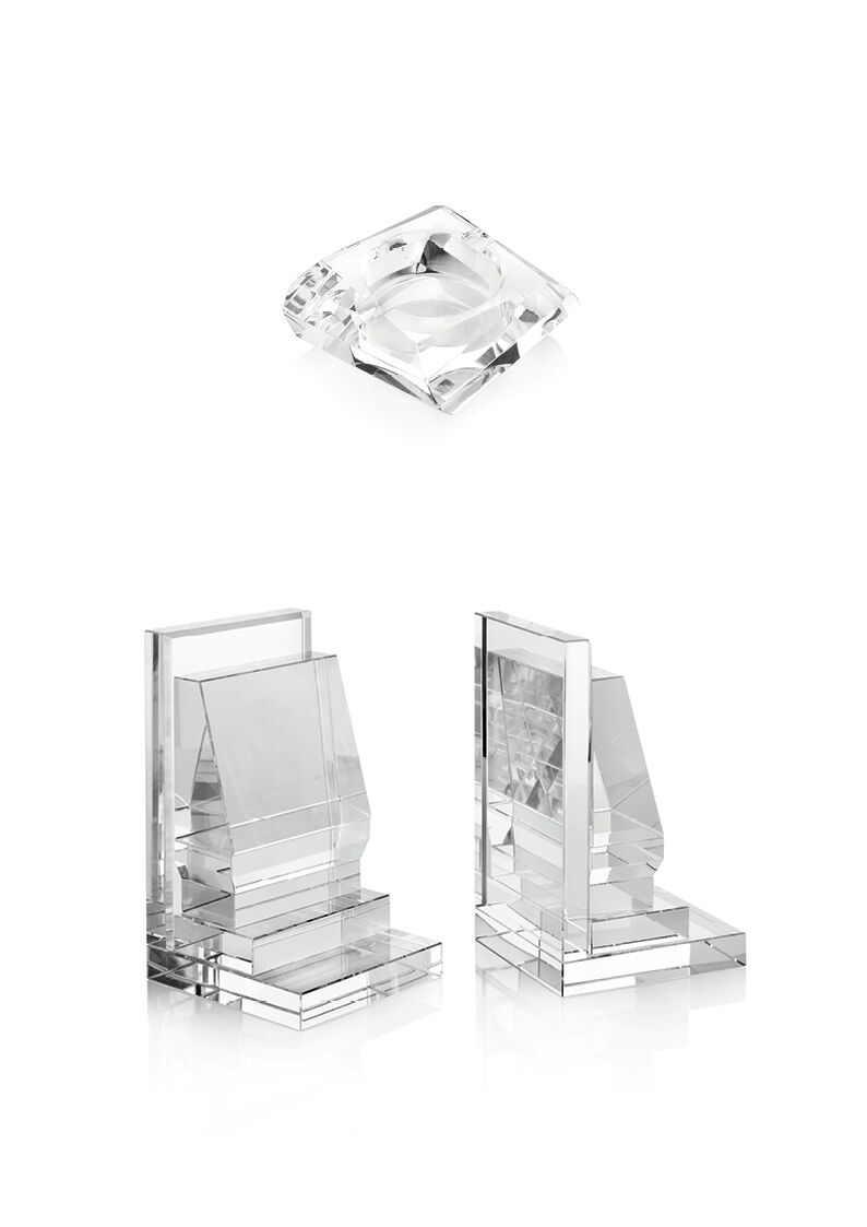 Ottaviani Fermalibri in cristallo cm 25x11,5x20,5 Sconto