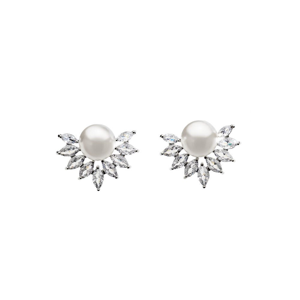 Ottaviani Orecchini con cubic zirconia e perle 50% di sconto con spedizione gratuita