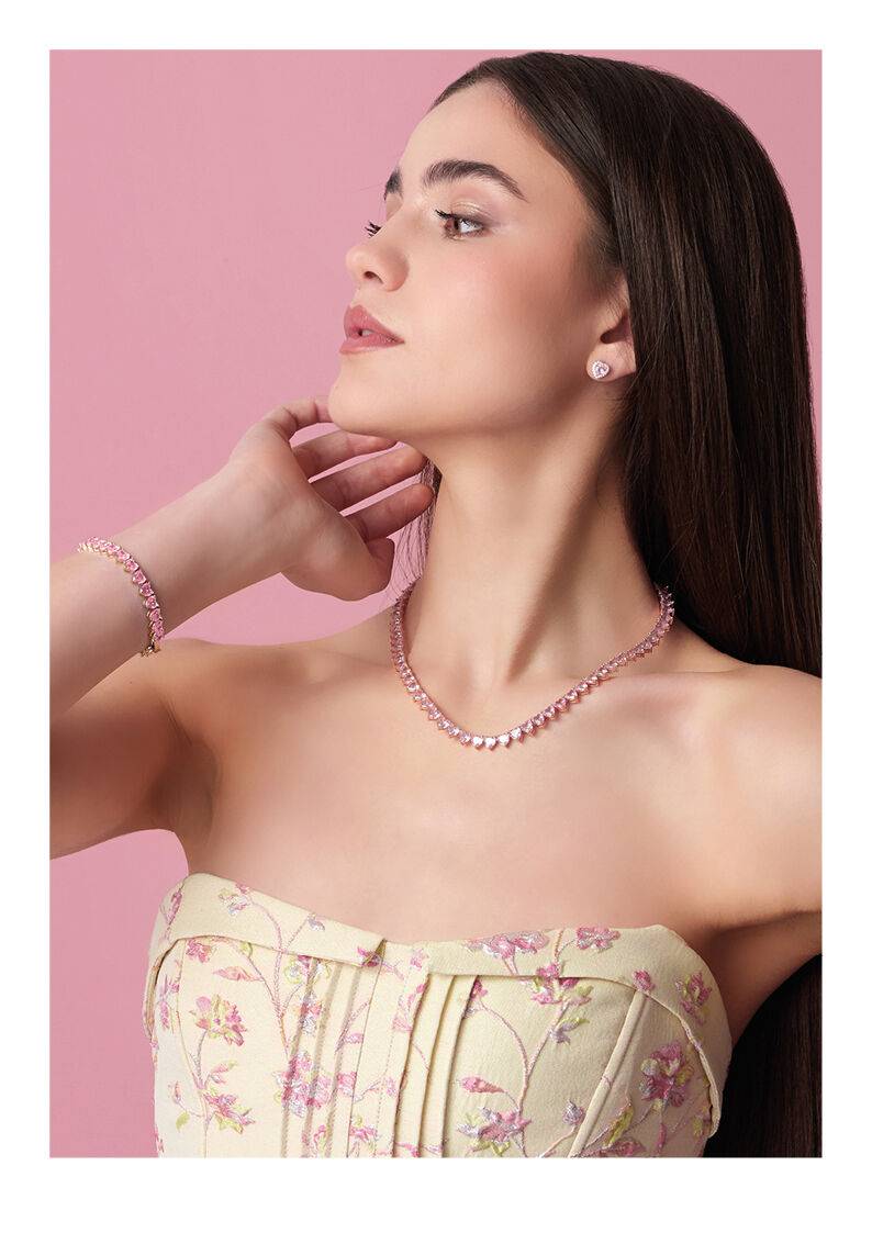 Ottaviani Collana placcata oro rosa con cubic zirconia Italia