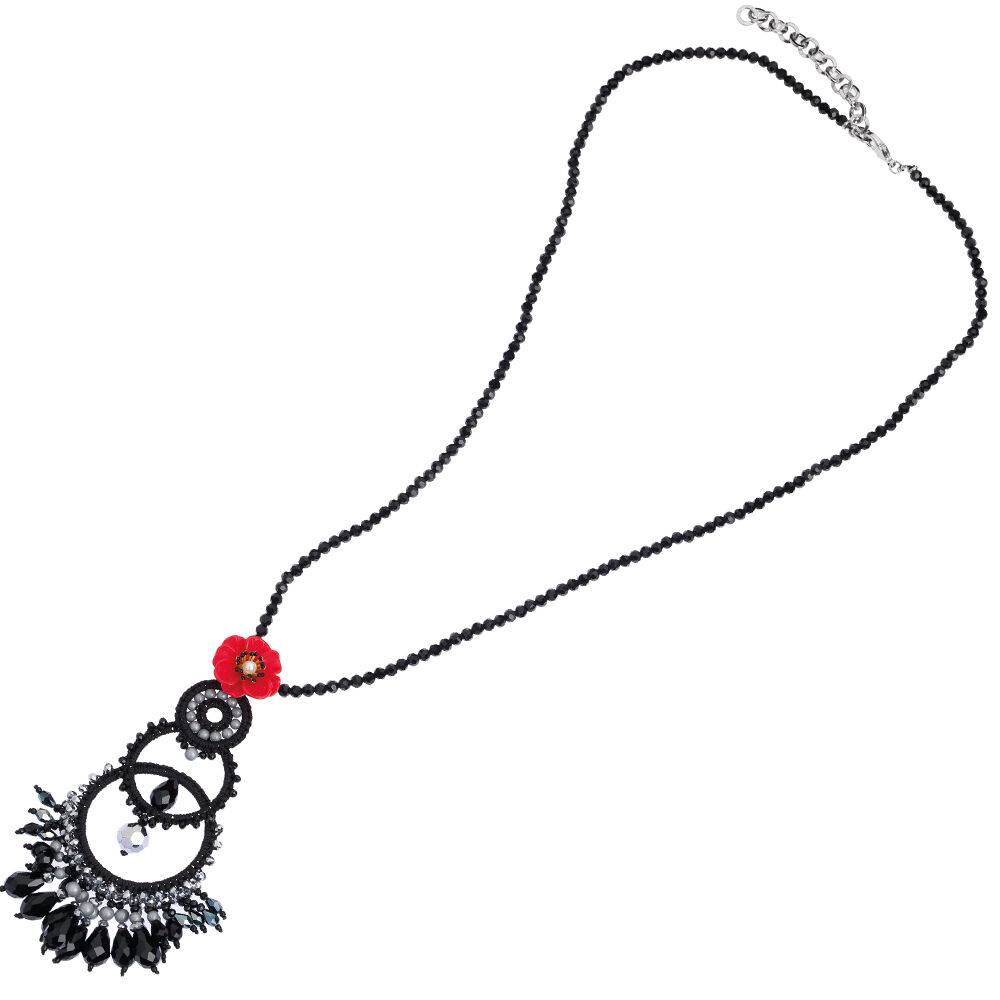 Ottaviani Collana con perline, cristalli e strass