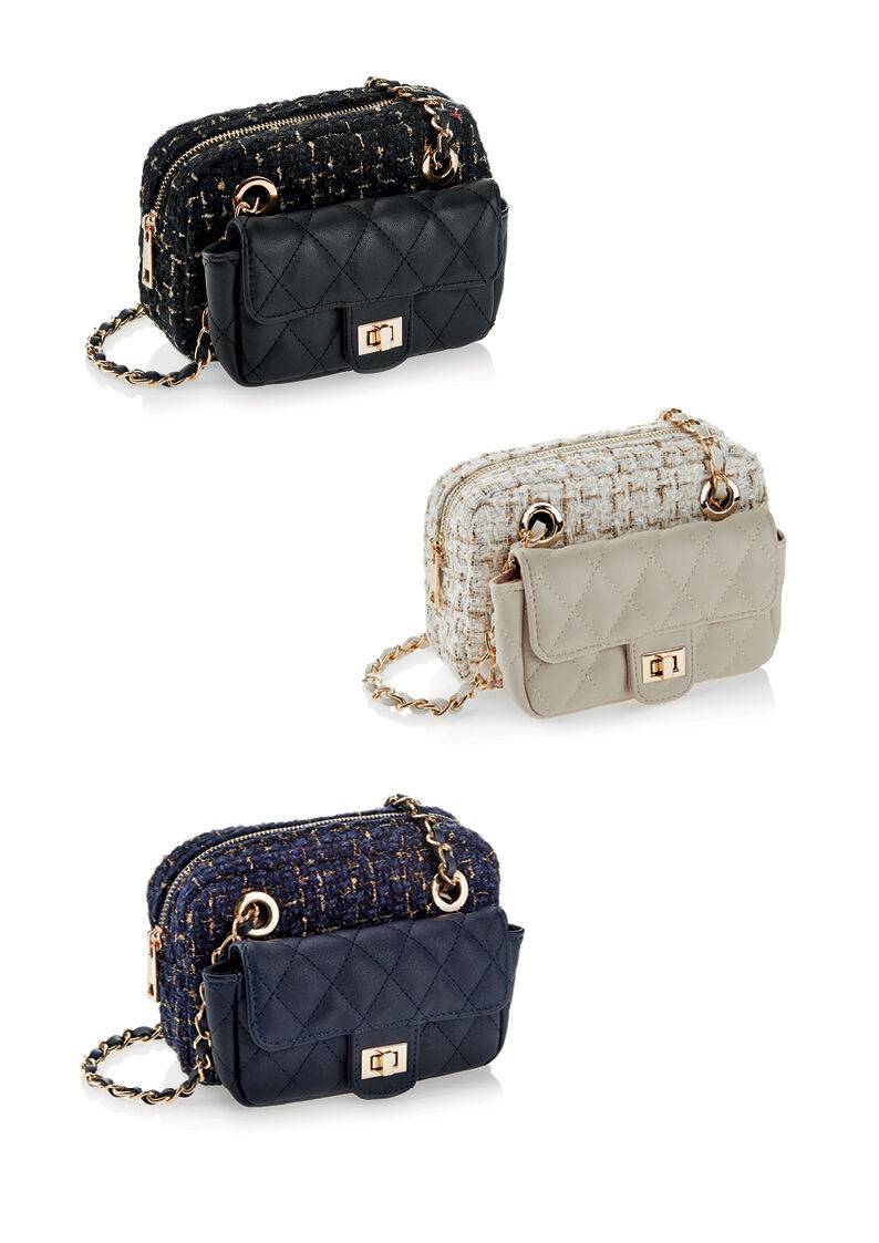 Ottaviani Borsa in tessuto boucle' ed ecopelle Black Friday