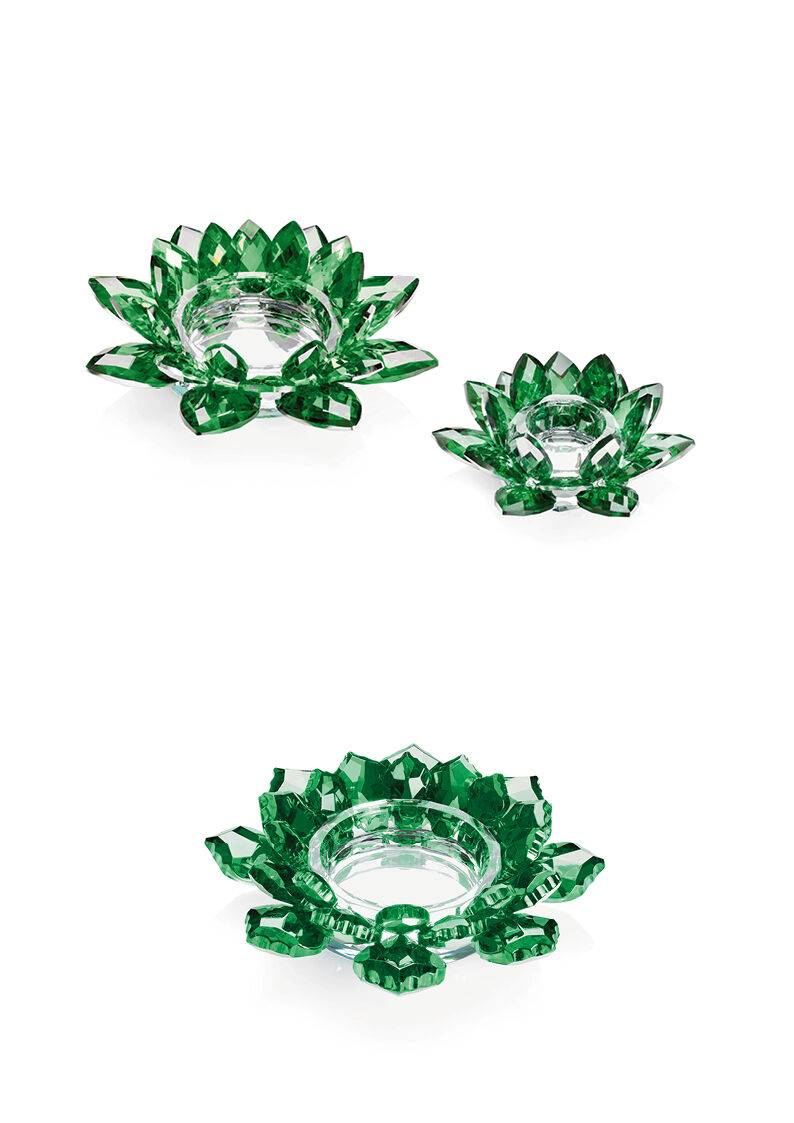Ottaviani Candeliere "fiore di cristallo verde" Offerta settimanale