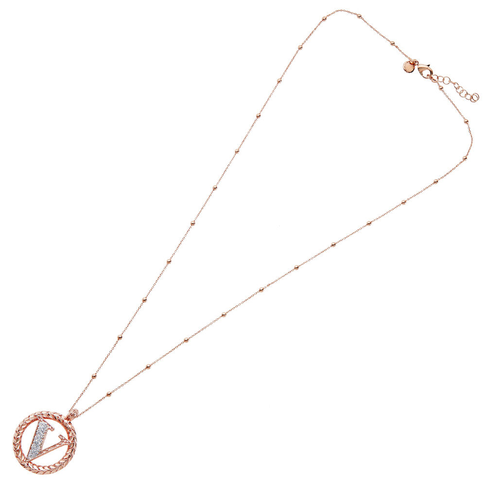 Ottaviani Collana in bronzo oro rosa con glitter argento Trasporto libero internazionale