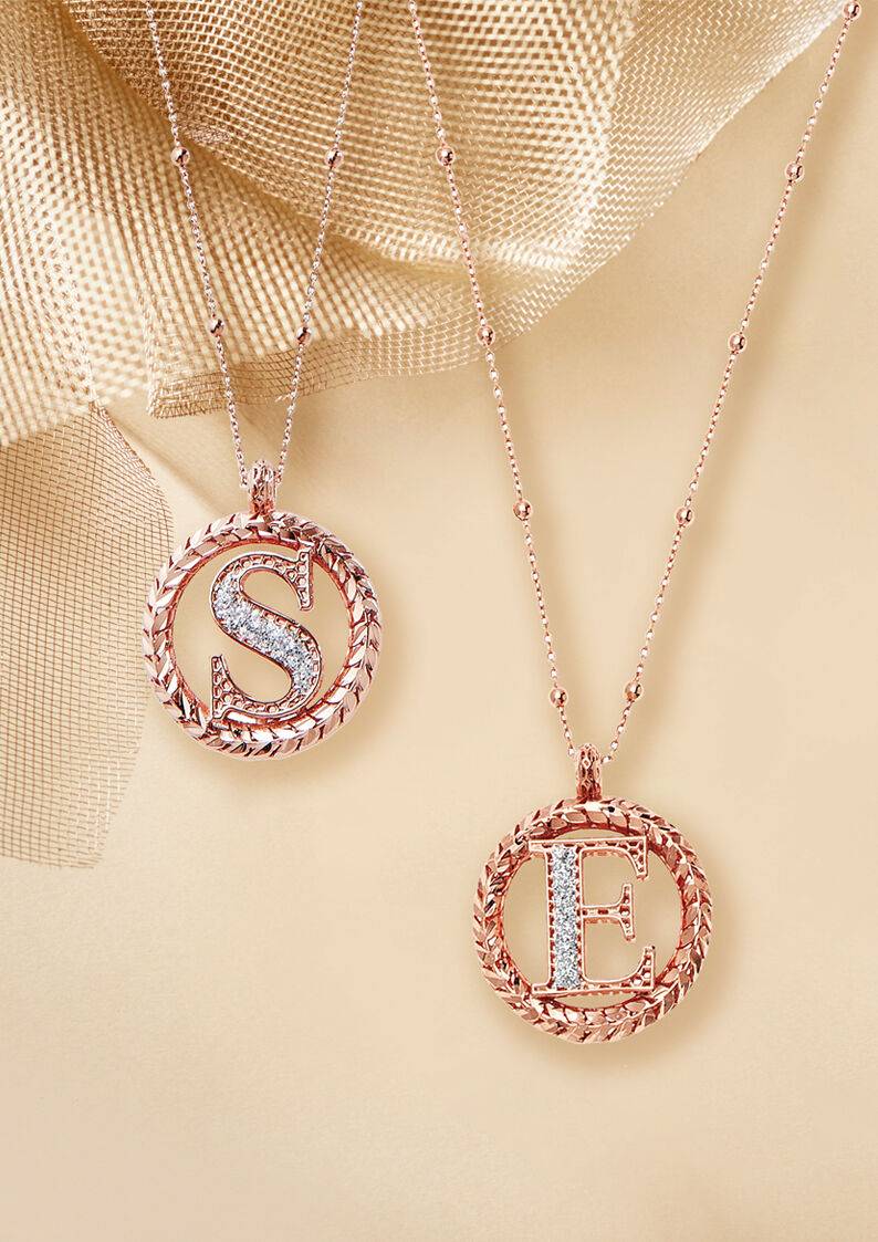 Ottaviani Collana in bronzo oro rosa con glitter argento Trasporto libero internazionale