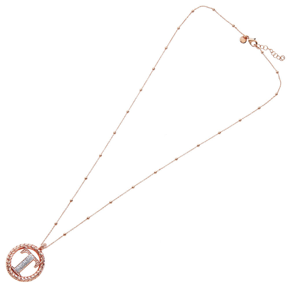 Ottaviani Collana in bronzo oro rosa con glitter argento Officina
