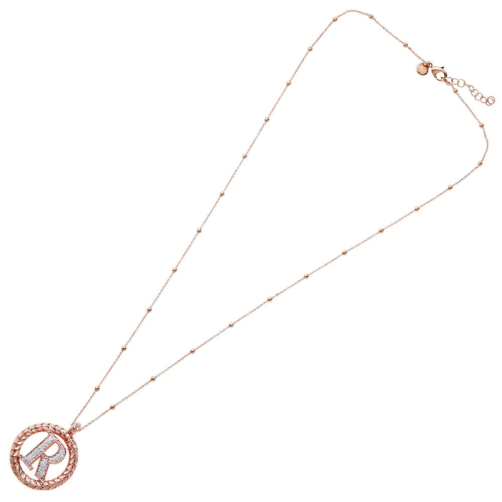 Ottaviani Collana in bronzo oro rosa con glitter argento Esporta salva