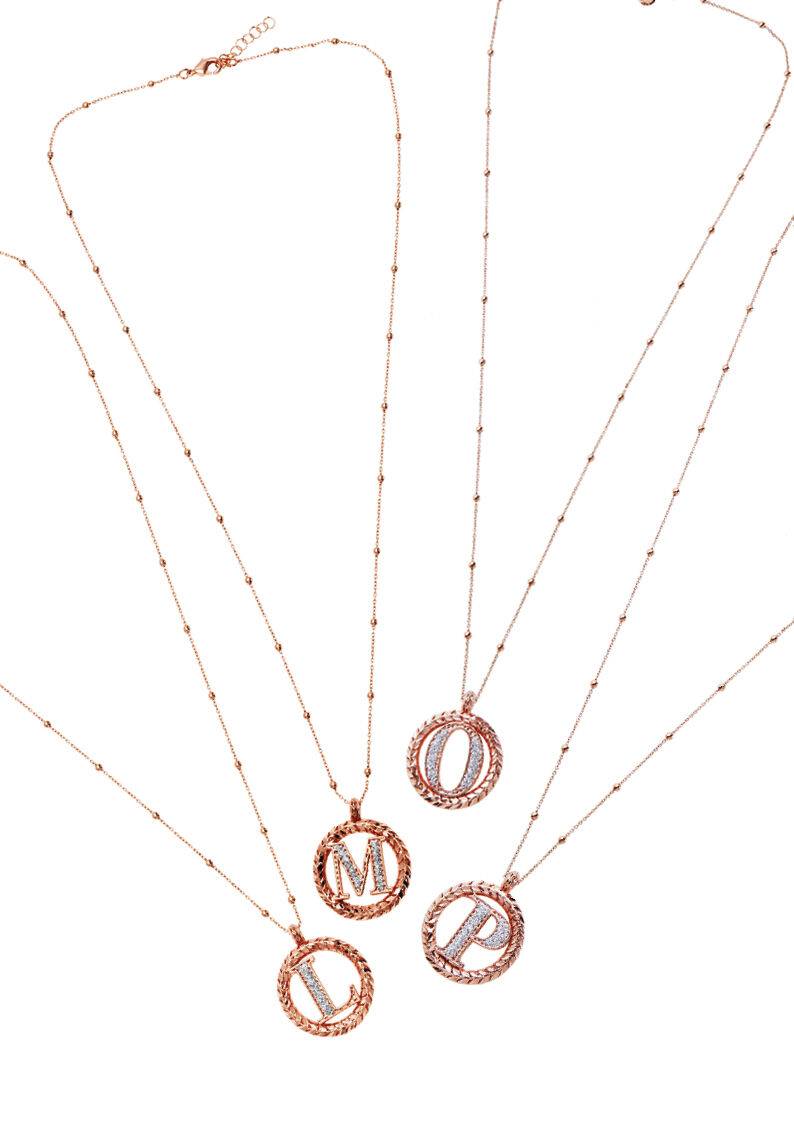 Ottaviani Collana in bronzo oro rosa con glitter argento Duty-free