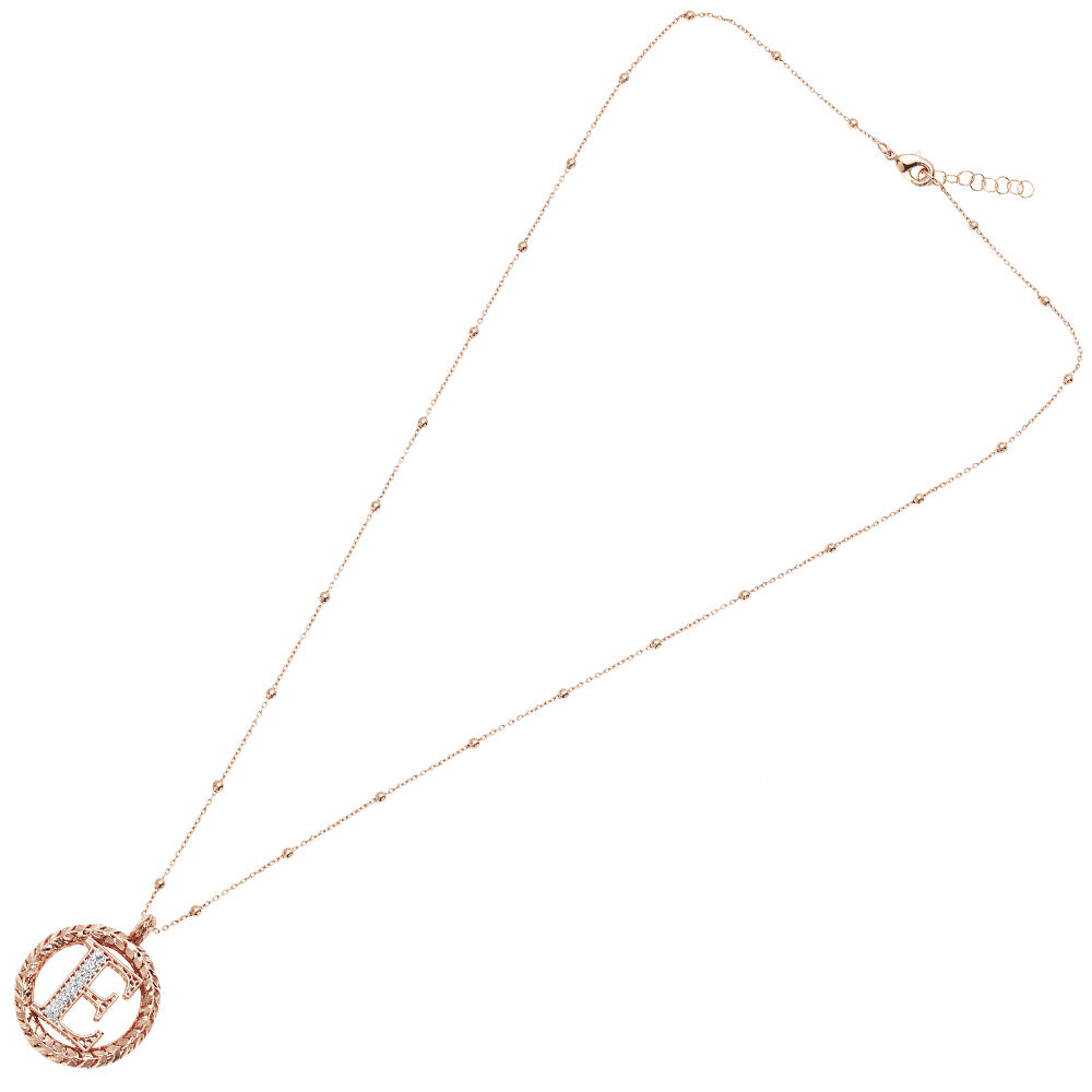 Ottaviani Collana in bronzo oro rosa con glitter argento Italy