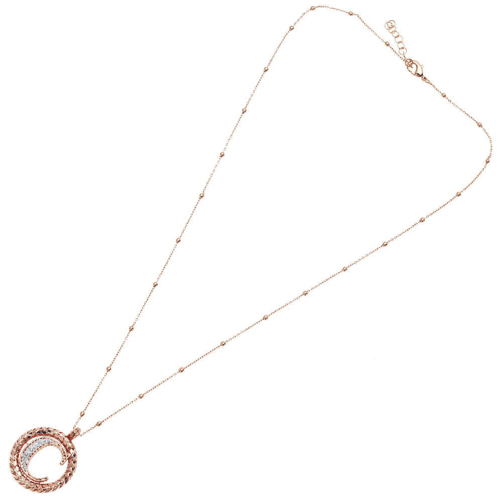 Ottaviani Collana in bronzo oro rosa con glitter argento In Linea