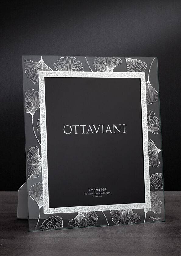 Ottaviani Portafoto in cristallo "soffio" con foglia arg Hotsell