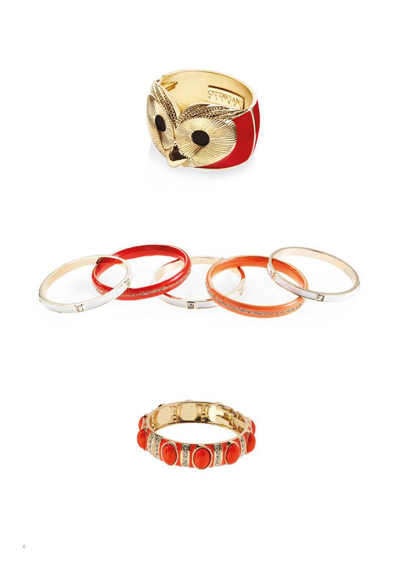 Ottaviani Bangle dorato con smalti corallo e strass Vendite Flash