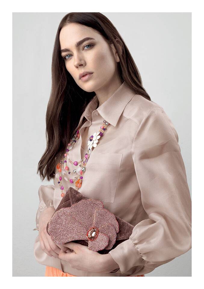 Ottaviani Clutch in velluto con cristalli,perline strass Offerta natalizia