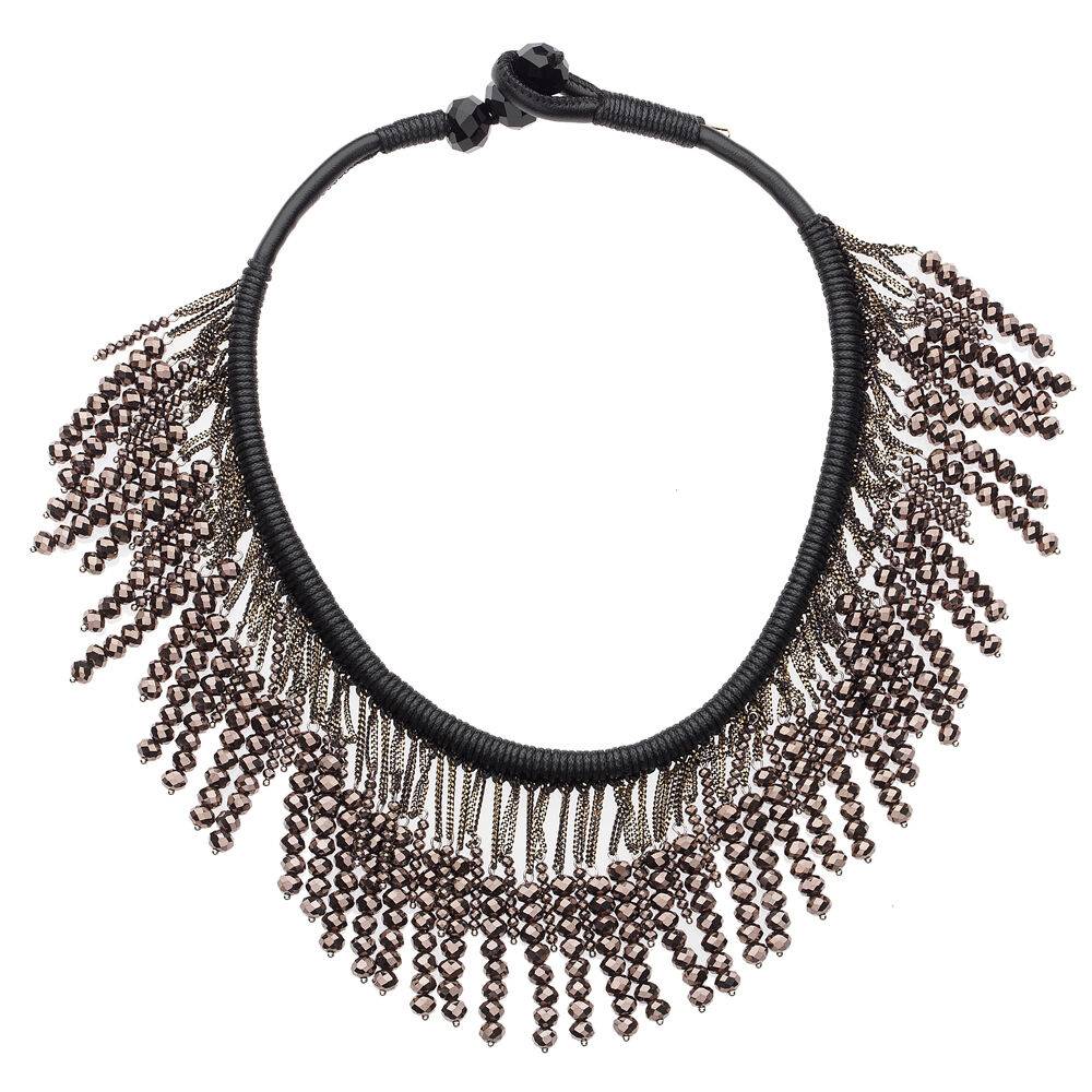 Ottaviani Collana con cristalli,resina e strass Vendita calda