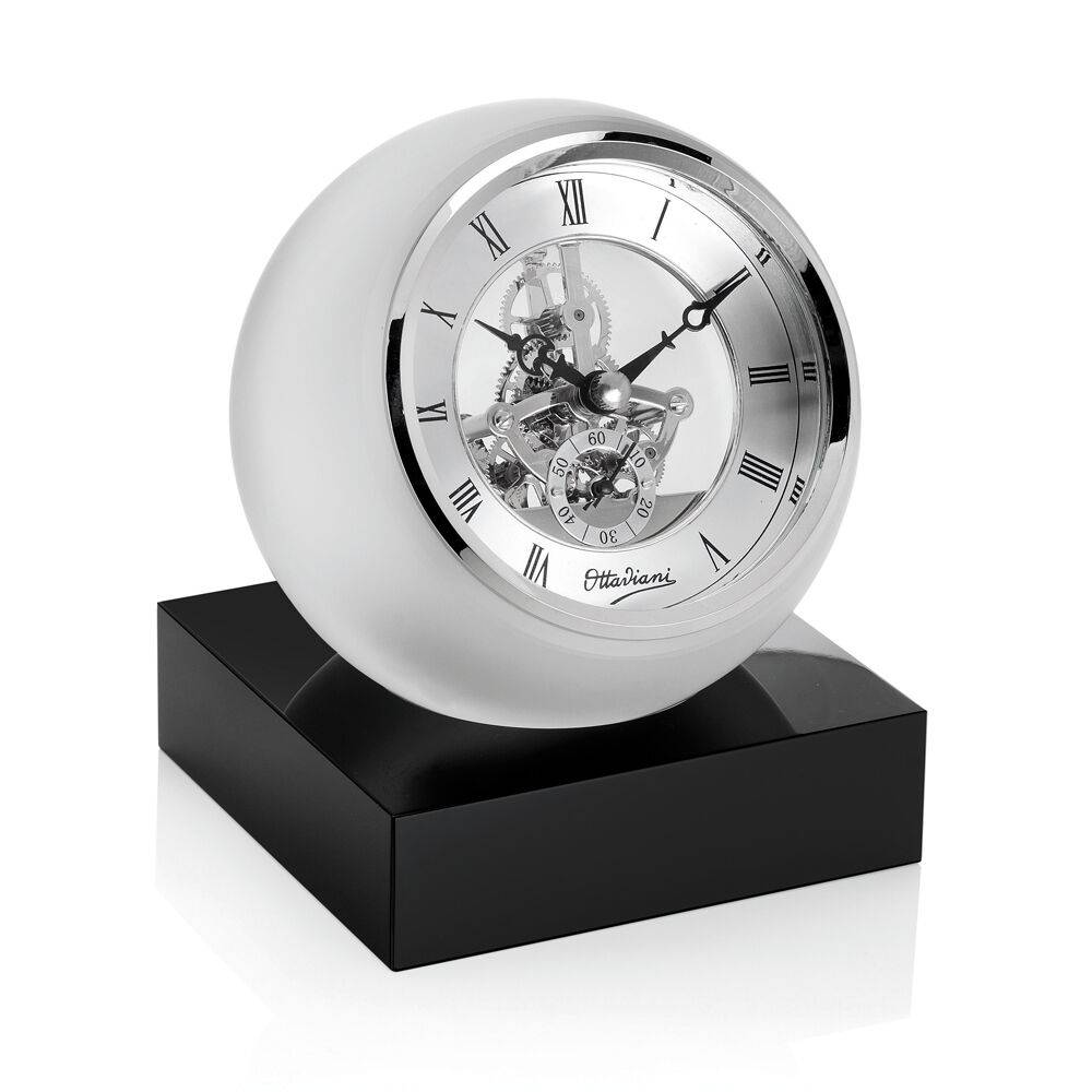 Ottaviani Orologio in cristallo diam.cm.13 base cm.11,5x3 50% di sconto con spedizione gratuita