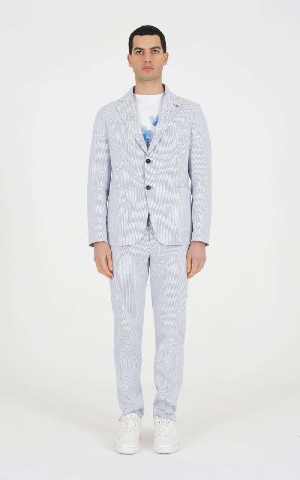 Outfit Italy Abito goffrato disegno riga Qualità Garantita