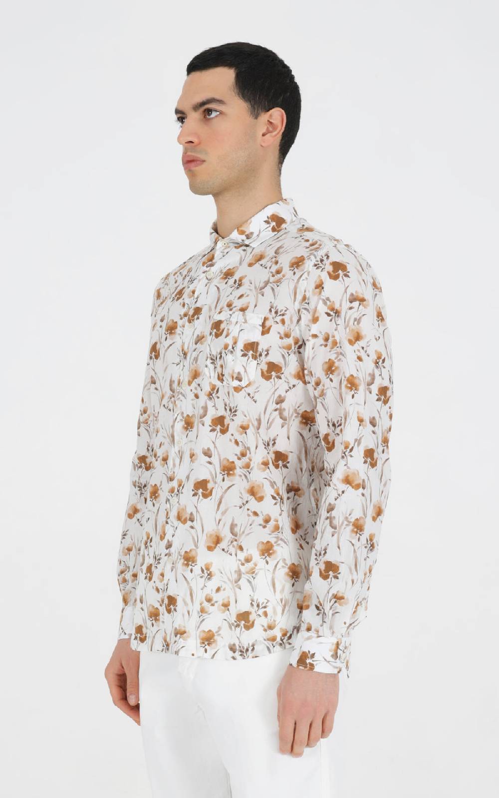 Outfit Italy Camicia francese con taschino in cotone stampato Offerta